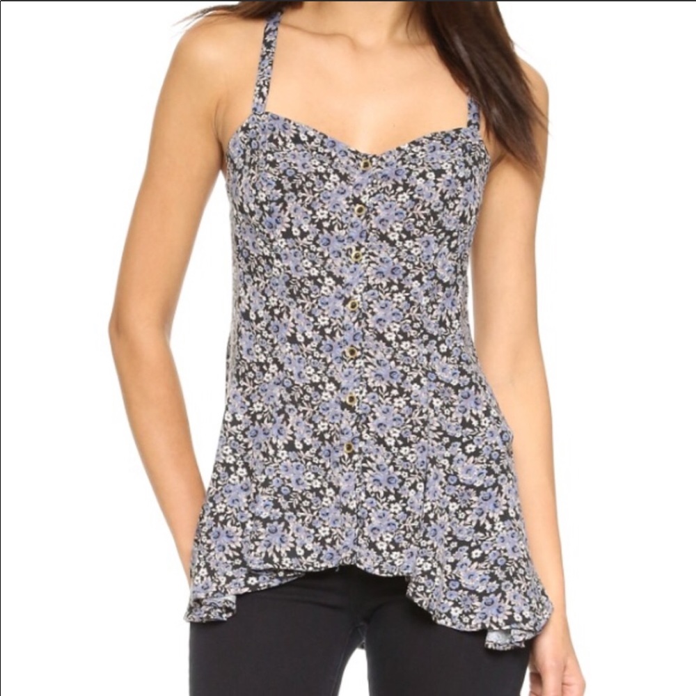 Free People Jenna's Bustier Babydoll Blouse
